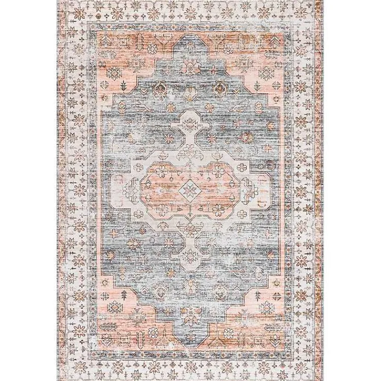 Area Rugs-Kirklands Home Black Vintage Motif Washable Area Rug, 8x10