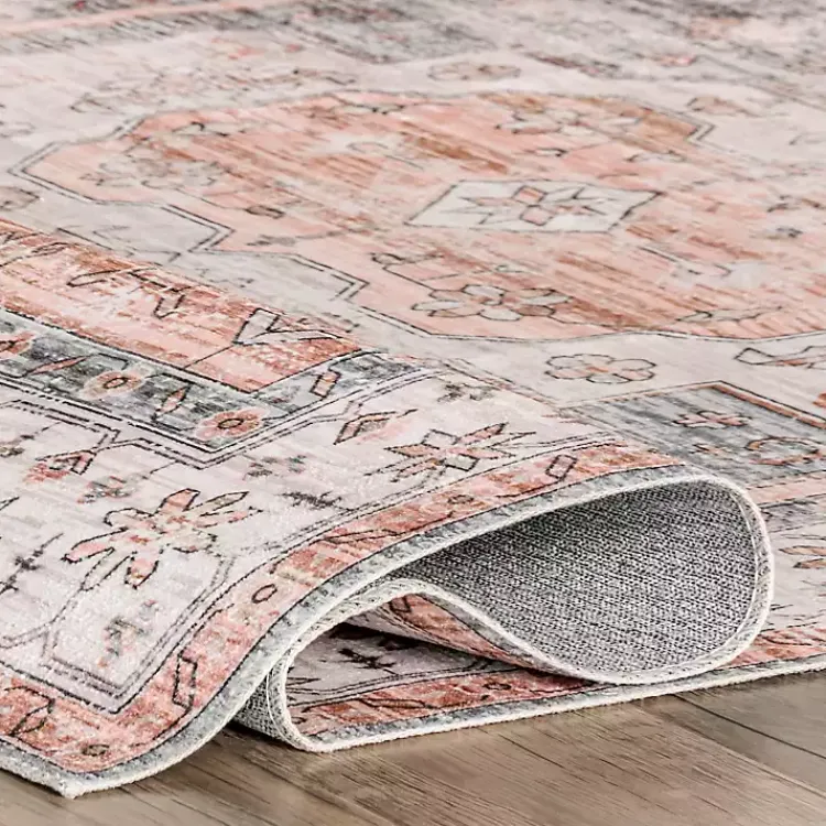 Area Rugs-Kirklands Home Black Vintage Motif Washable Area Rug, 8x10