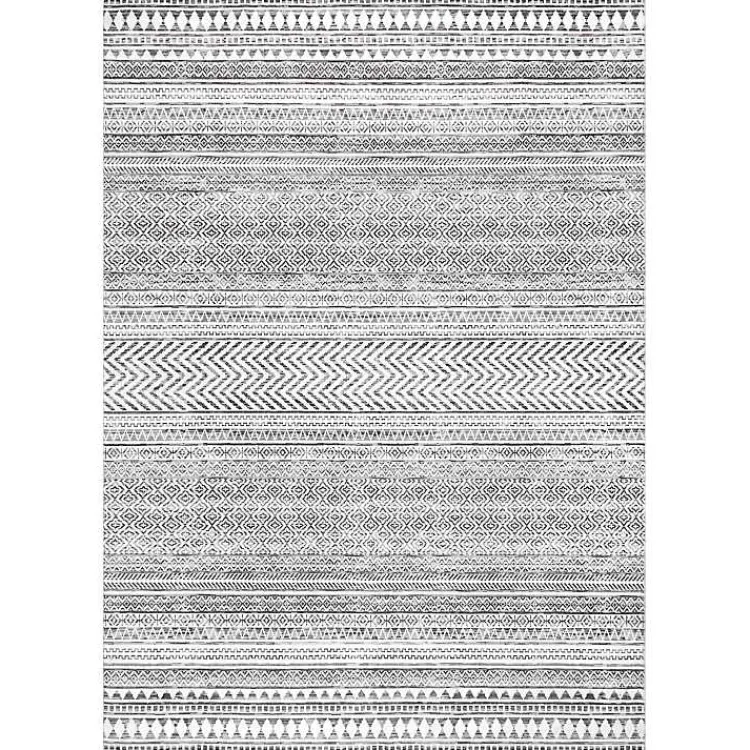 Area Rugs-Kirklands Home Black Tribal Geometric Washable Area Rug, 6x9