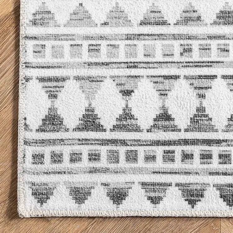 Area Rugs-Kirklands Home Black Tribal Geometric Washable Area Rug, 5x8