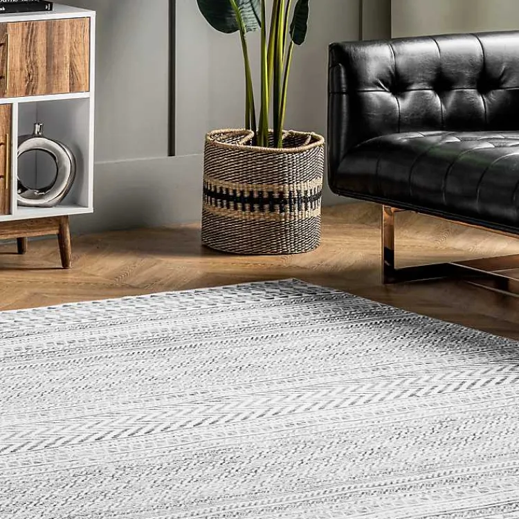 Area Rugs-Kirklands Home Black Tribal Geometric Washable Area Rug, 5x8