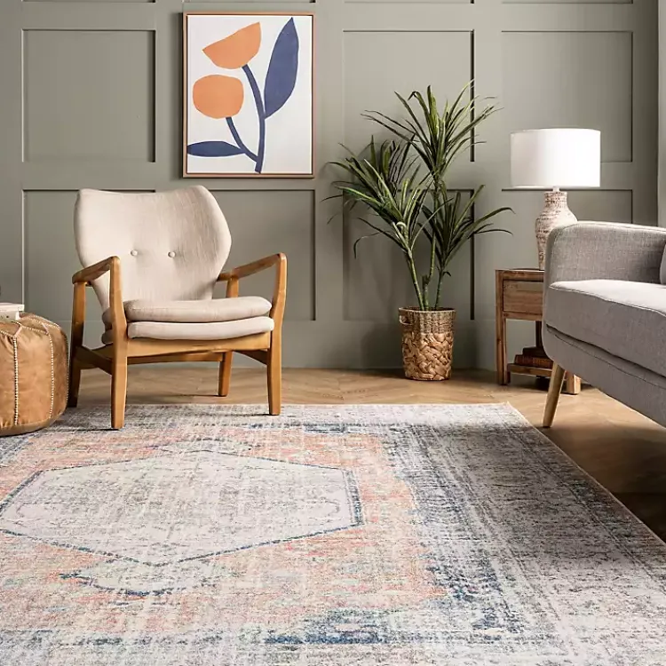 Area Rugs-Kirklands Home Bea Distressed Vintage Washable Area Rug, 8x10