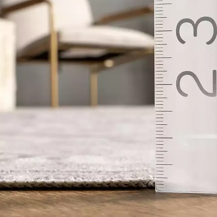 Area Rugs-Kirklands Home Flo Vintage Medallion Washable Area Rug, 5x8 Gray