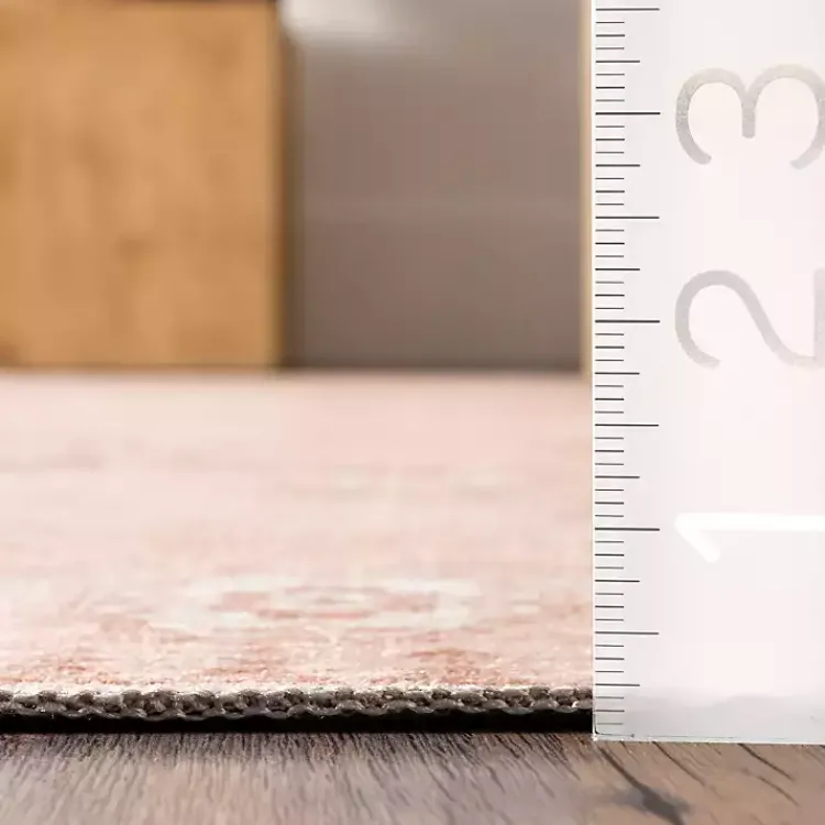 Area Rugs-Kirklands Home Lottie Peach Vintage Washable Area Rug, 5x8 Orange