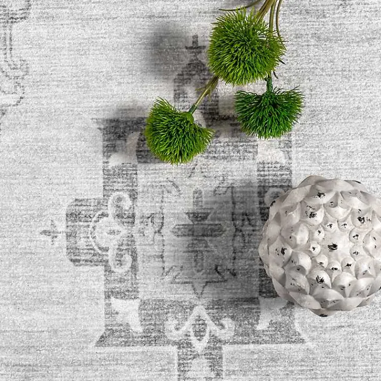 Area Rugs-Kirklands Home Lottie Vintage Washable Area Rug, 8x10 Gray