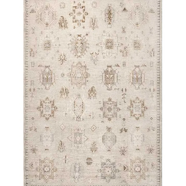 Area Rugs-Kirklands Home Lottie Cream Vintage Washable Area Rug, 6x9 Ivory
