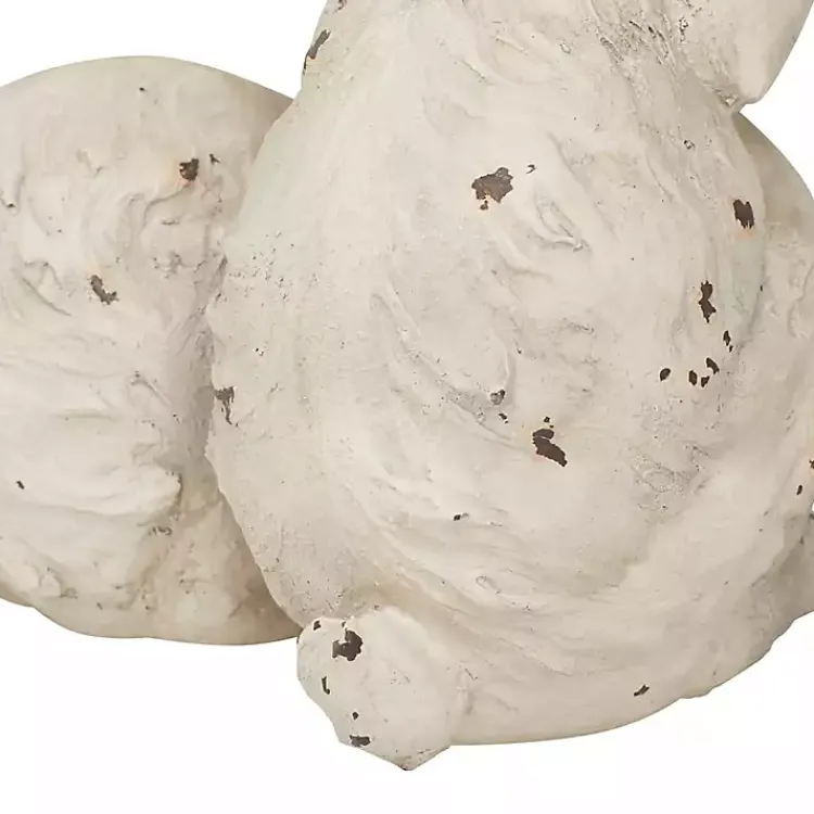 Garden Statues-Kirklands Home Distressed Rabbits Statue White