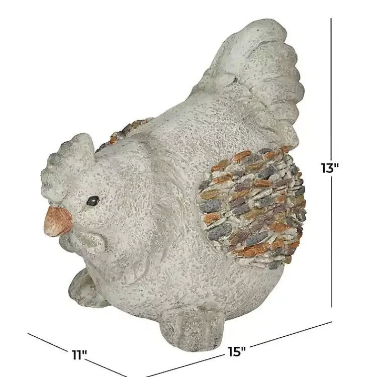 Garden Statues-Kirklands Home Textured Chicken Statue Gray