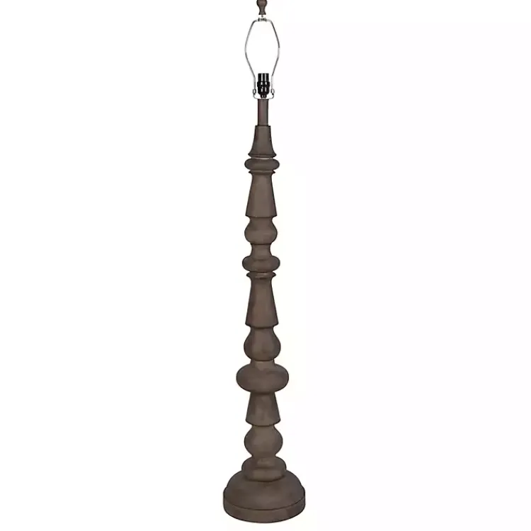 Floor Lamps-Kirklands Home Carved Spindle Floor Lamp Brown
