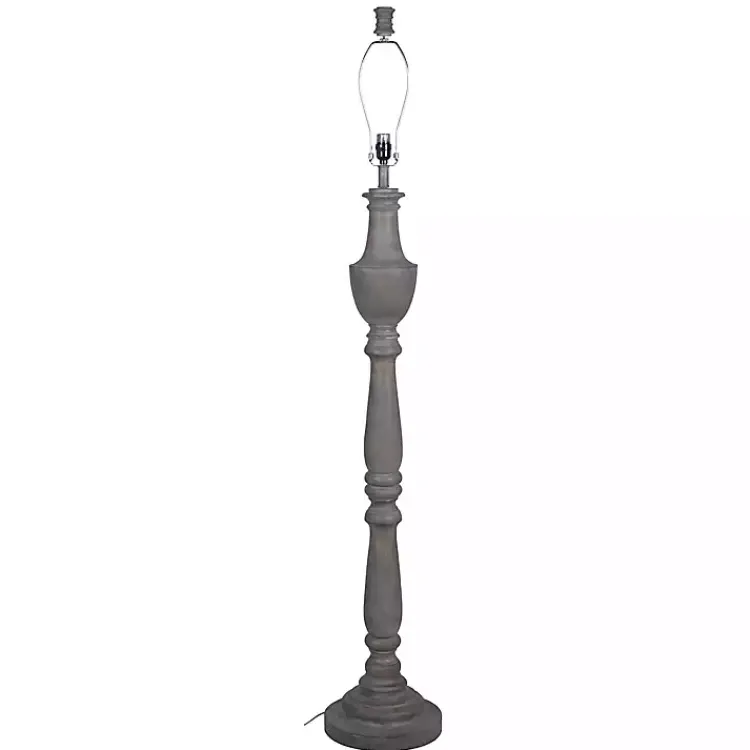 Floor Lamps-Kirklands Home Carved Urn Floor Lamp Gray