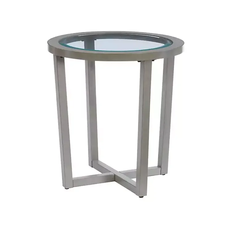 Coffee Tables-Kirklands Home Wood & Glass Top 3-pc. Table Set Gray