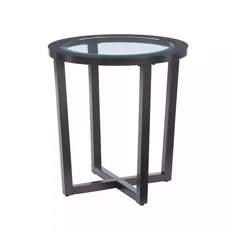 Coffee Tables-Kirklands Home Wood & Glass Top 3-pc. Table Set Brown