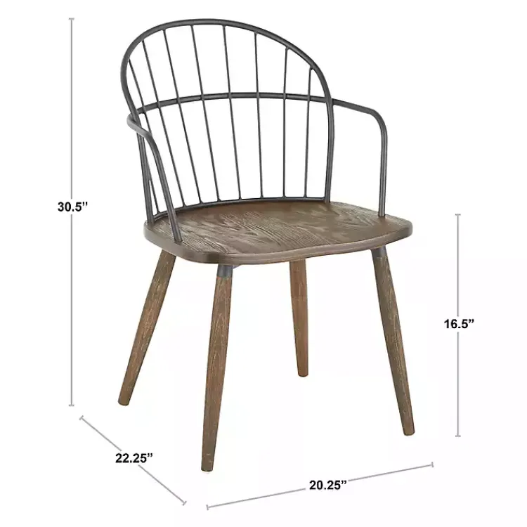 Dining Chairs-Kirklands Home Dark Walnut Wood Spindle Dining Chairs, Set of 2