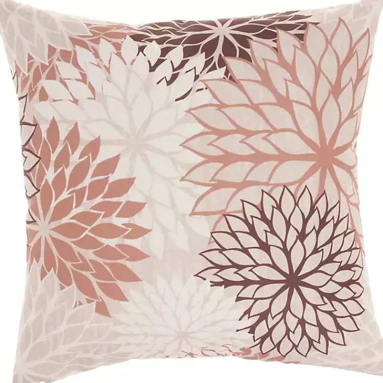 Outdoor Cushions & Pillows-Kirklands Home Floral Chevron Outdoor Throw Pillow Pink