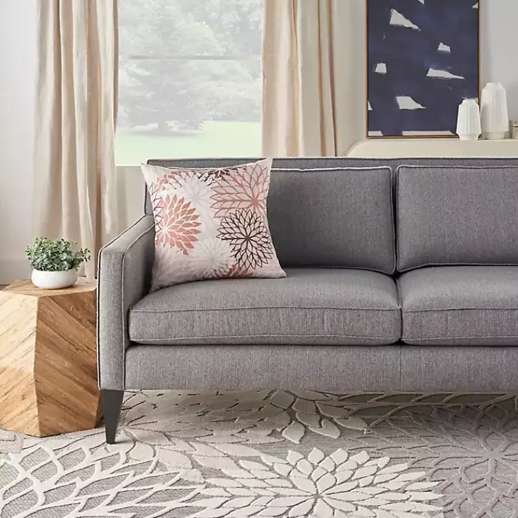 Outdoor Cushions & Pillows-Kirklands Home Floral Chevron Outdoor Throw Pillow Pink