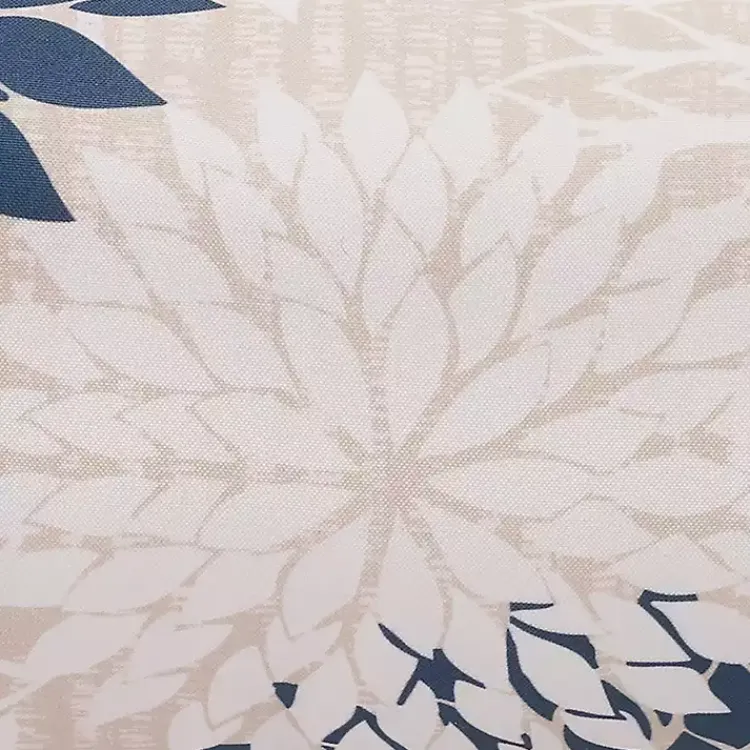 Outdoor Cushions & Pillows-Kirklands Home Navy and Beige Floral Outdoor Bolster Pillow Blue