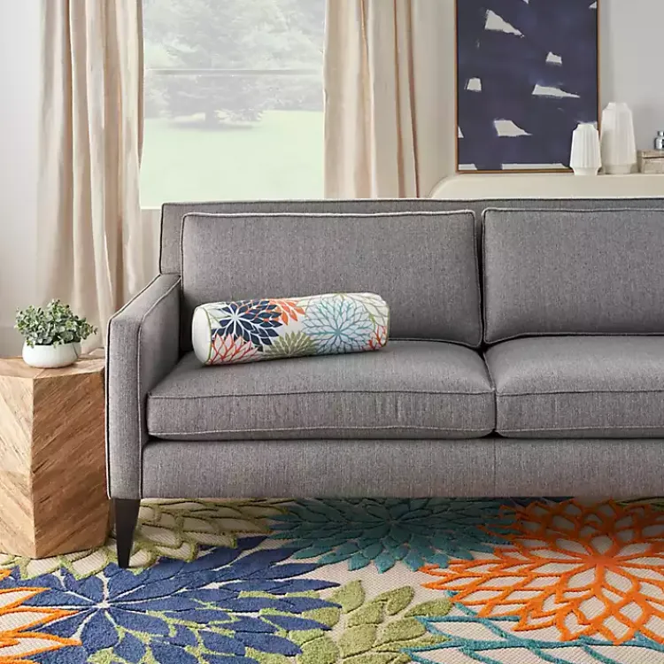 Outdoor Cushions & Pillows-Kirklands Home color Floral Outdoor Bolster Pillow Multi