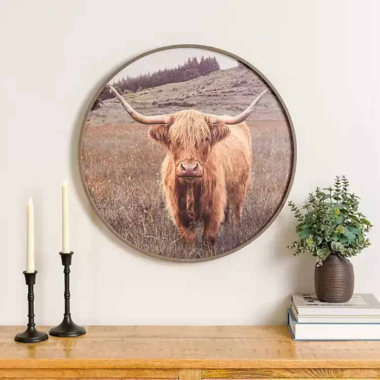 Canvas Art-Kirklands Home Bernie II Round Framed Canvas Art Print