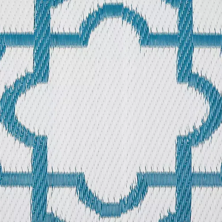 Outdoor Rugs-Kirklands Home Blue Moroccan Trellis Outdoor Area Rug, 4x6