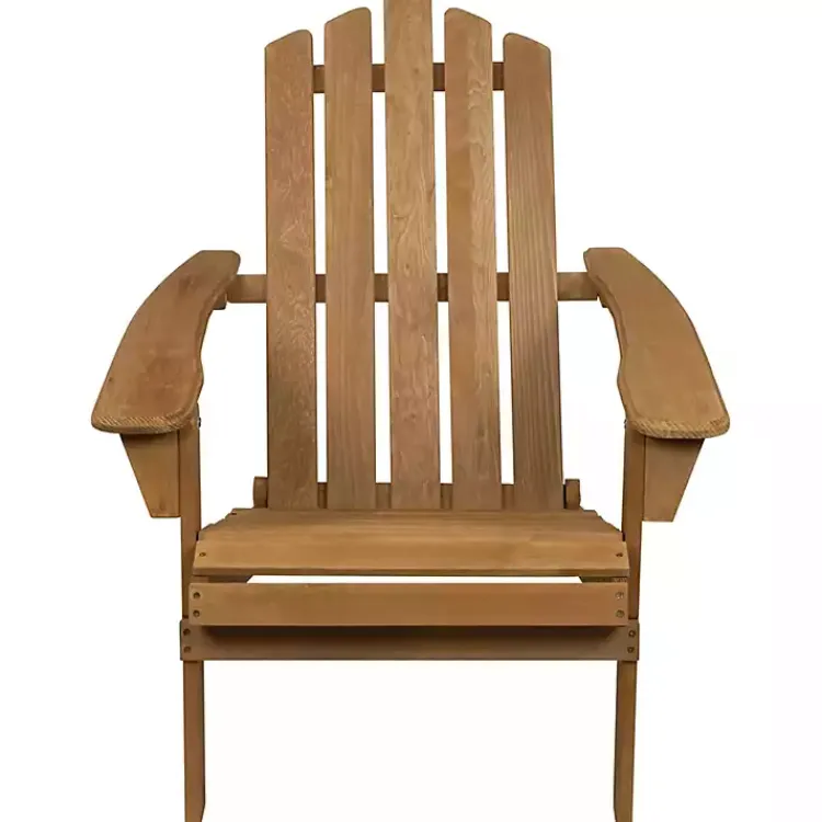 Outdoor Seating-Kirklands Home Natural Folding Outdoor Adirondack Chair Tan