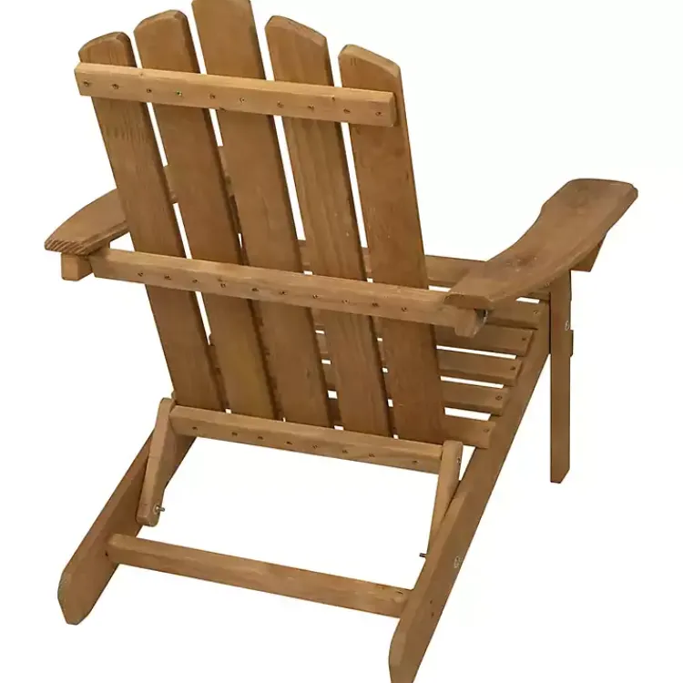 Outdoor Seating-Kirklands Home Natural Folding Outdoor Adirondack Chair Tan