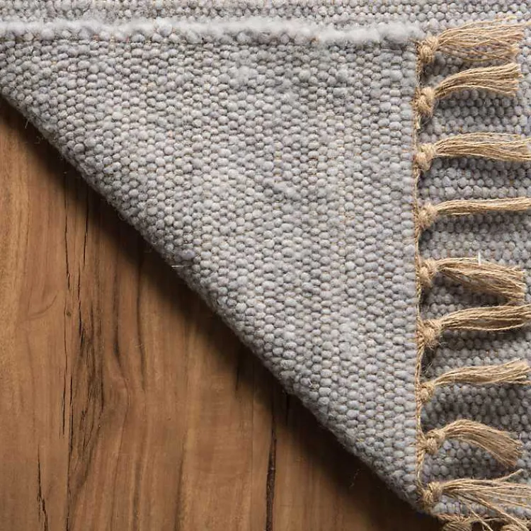 Area Rugs-Kirklands Home Woven Wool and Jute Area Rug, 7x10 Gray