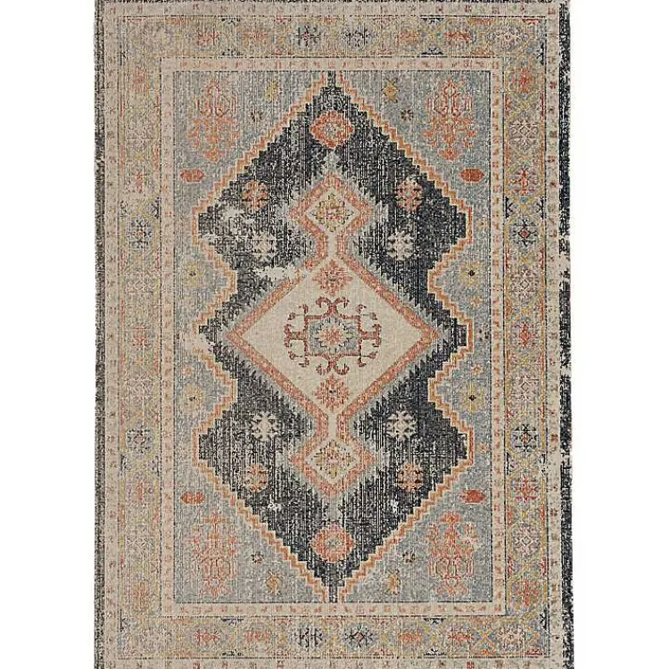 Area Rugs-Kirklands Home and Ivory Traditional Motif Area Rug, 5x7 Blue