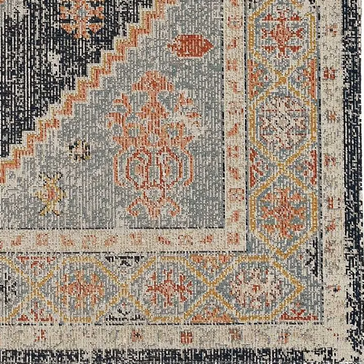 Area Rugs-Kirklands Home and Ivory Traditional Motif Area Rug, 5x7 Blue