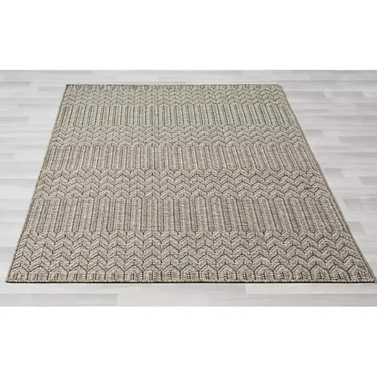 Area Rugs-Kirklands Home Chevron Indoor/Outdoor Area Rug, 5x7 Tan