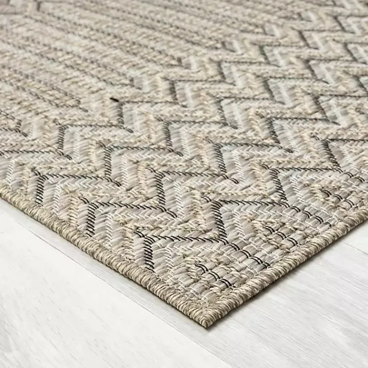 Area Rugs-Kirklands Home Chevron Indoor/Outdoor Area Rug, 7x9 Tan
