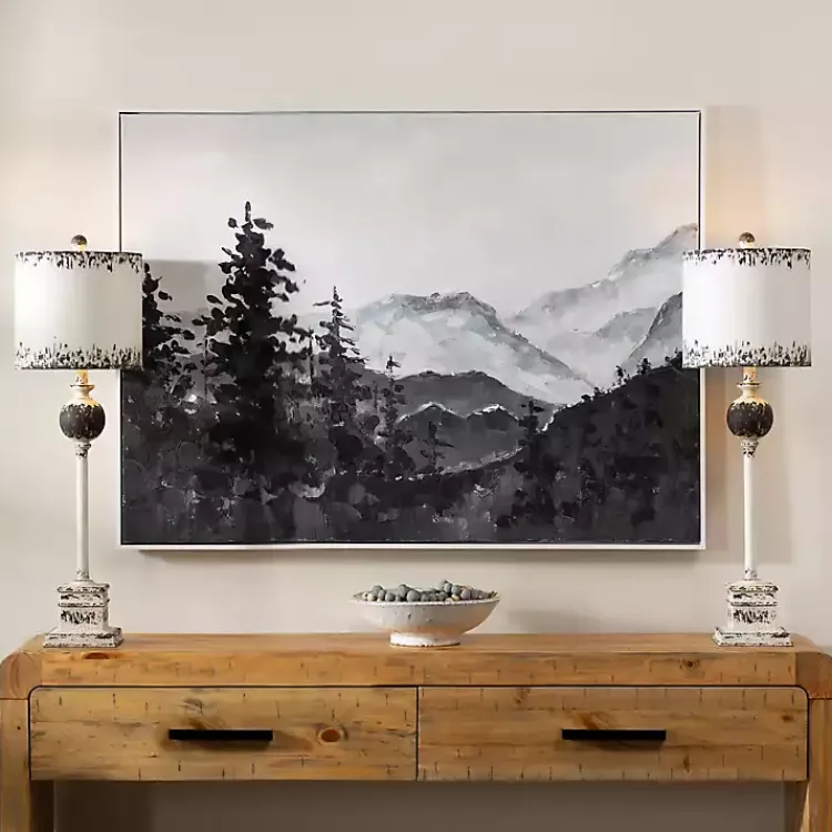 Framed Art-Kirklands Home Handpainted Mountain Scene Framed Art