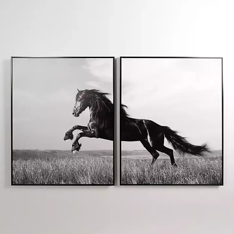 Canvas Art-Kirklands Home Horse Diptych Framed Canvas Art Prints, Set of 2