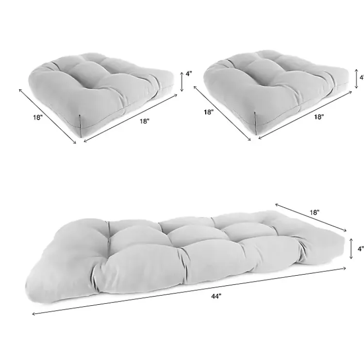 Outdoor Cushions & Pillows-Kirklands Home Beige French Edge 3-pc. Outdoor Wicker Cushion Set Tan