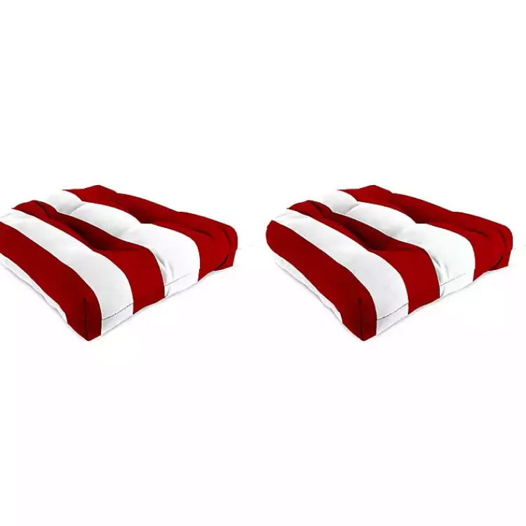 Outdoor Cushions & Pillows-Kirklands Home Red Stripe French 2-pc. Outdoor Wicker Cushion Set