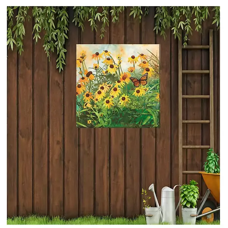 Outdoor Wall Decor-Kirklands Home Yellow Flowers Outdoor Canvas Art Print