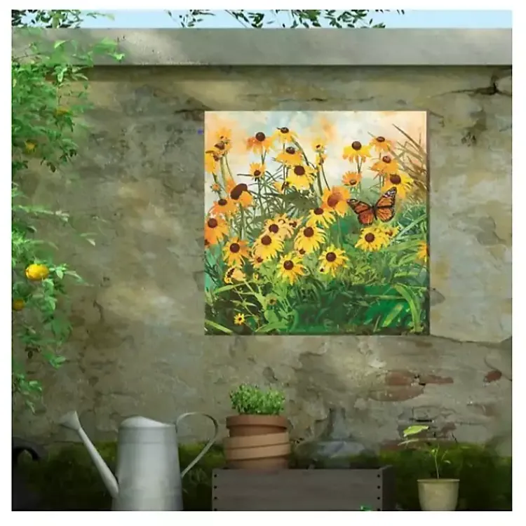 Outdoor Wall Decor-Kirklands Home Yellow Flowers Outdoor Canvas Art Print