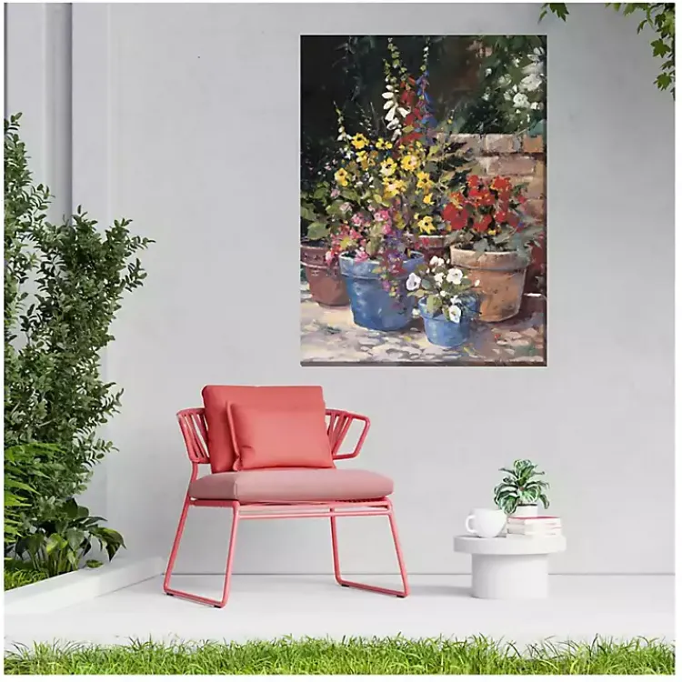Outdoor Wall Decor-Kirklands Home Potted Flowers Outdoor Canvas Art Print Multi