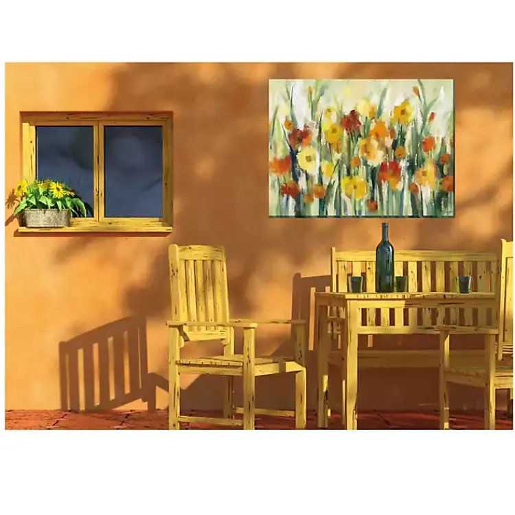 Outdoor Wall Decor-Kirklands Home September Flowers Outdoor Canvas Art Print