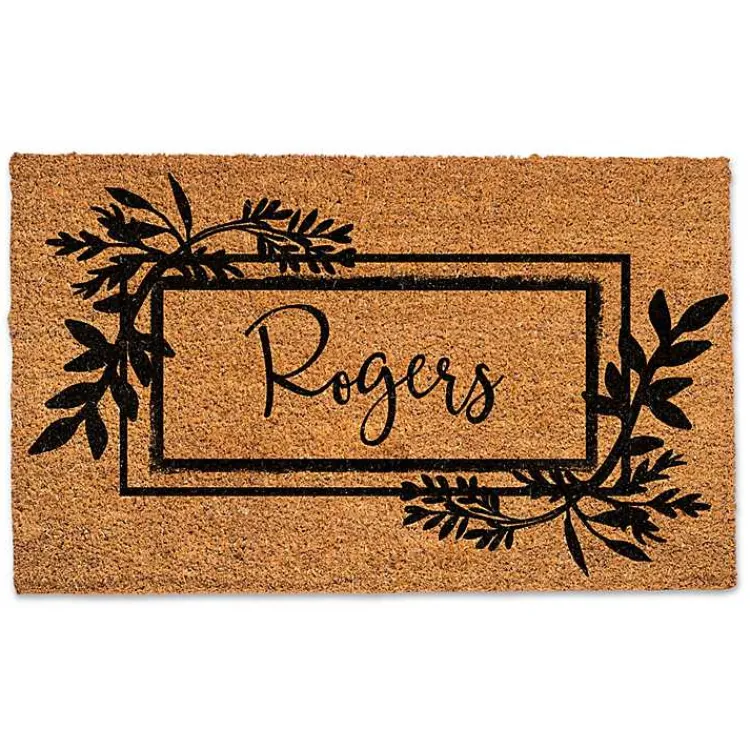 Doormats-Kirklands Home Personalized Botanical Border Doormat