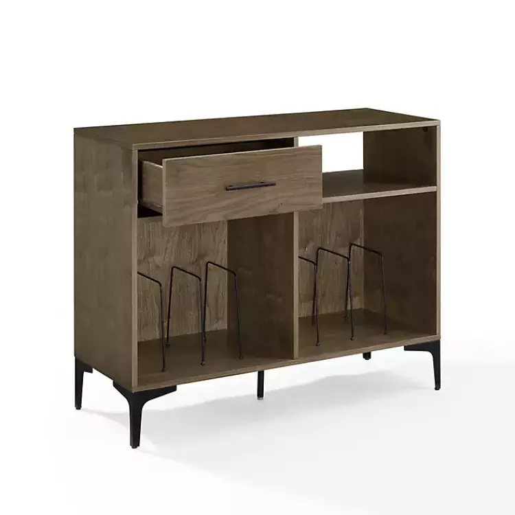 Tv Stands & Media Consoles-Kirklands Home Finn Record Storage Media Cabinet Brown