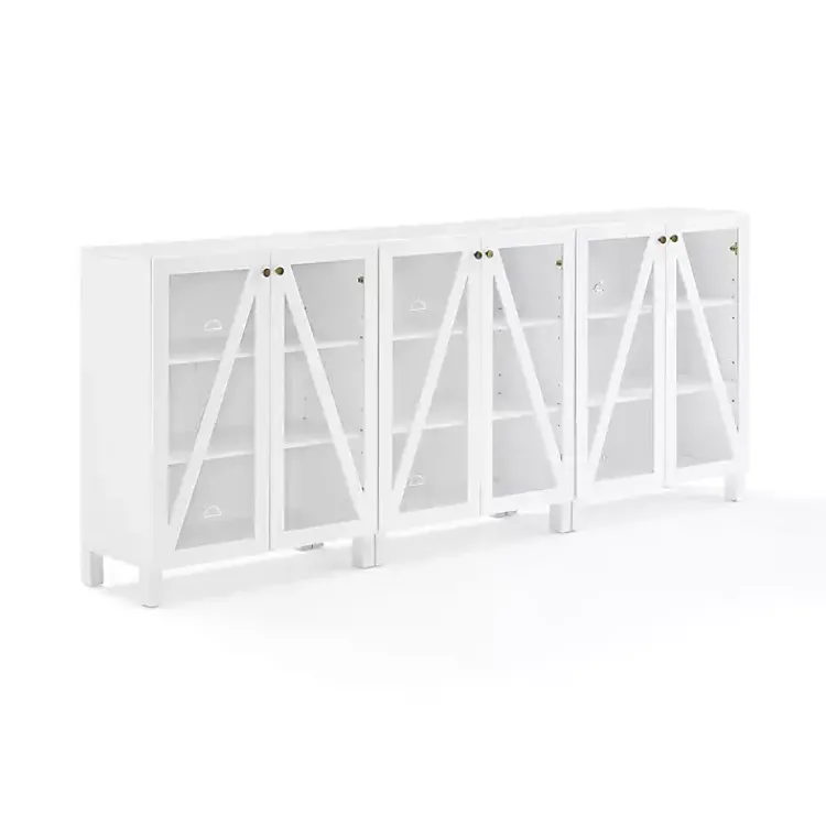 Tv Stands & Media Consoles-Kirklands Home Triangle 6-Door Wood Media Cabinet White