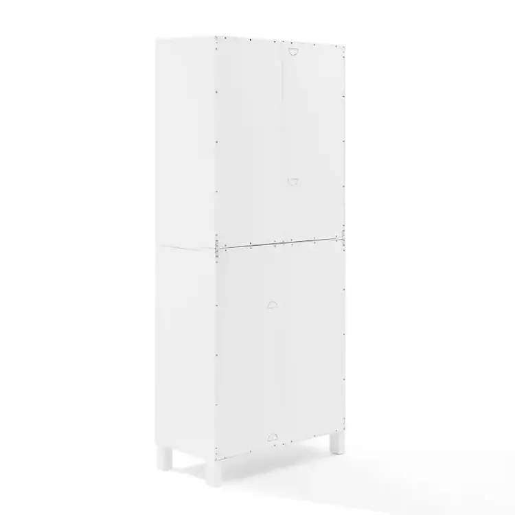 Cabinets & Sideboards-Kirklands Home Tall Triangle 4-Door Wood Cabinet White