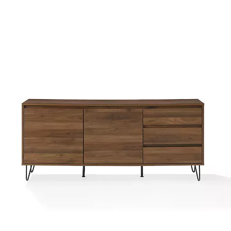 Tv Stands & Media Consoles-Kirklands Home Wood Hairpin Legs Media Cabinet Brown