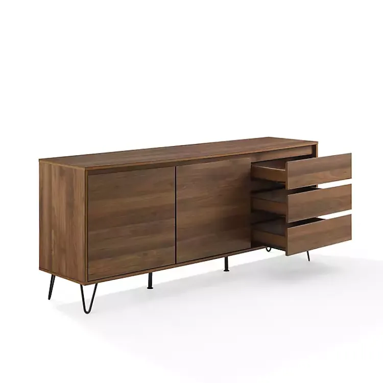 Tv Stands & Media Consoles-Kirklands Home Wood Hairpin Legs Media Cabinet Brown
