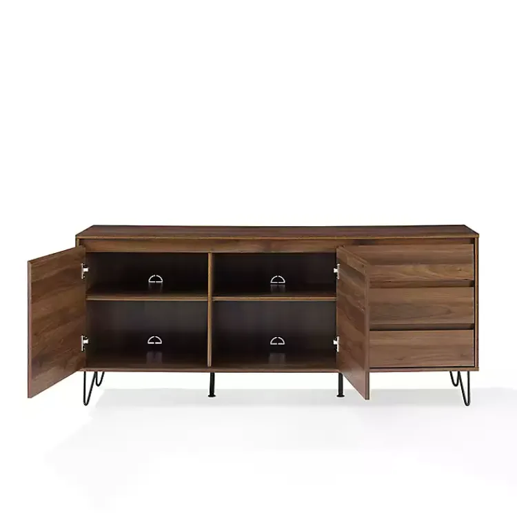 Tv Stands & Media Consoles-Kirklands Home Wood Hairpin Legs Media Cabinet Brown