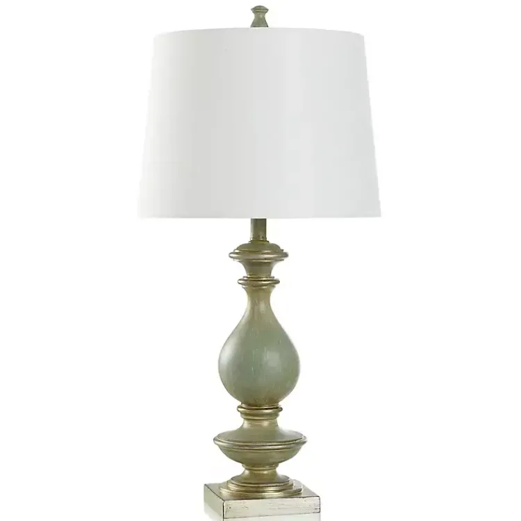 Table Lamps-Kirklands Home Carved Traditional Table Lamp Blue
