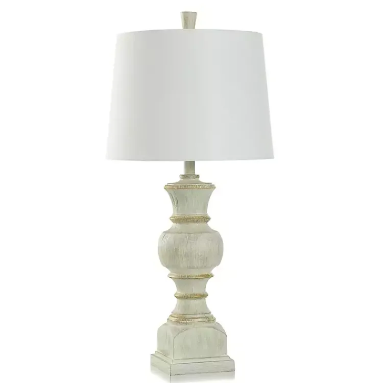 Table Lamps-Kirklands Home Textured Spindle Table Lamp White