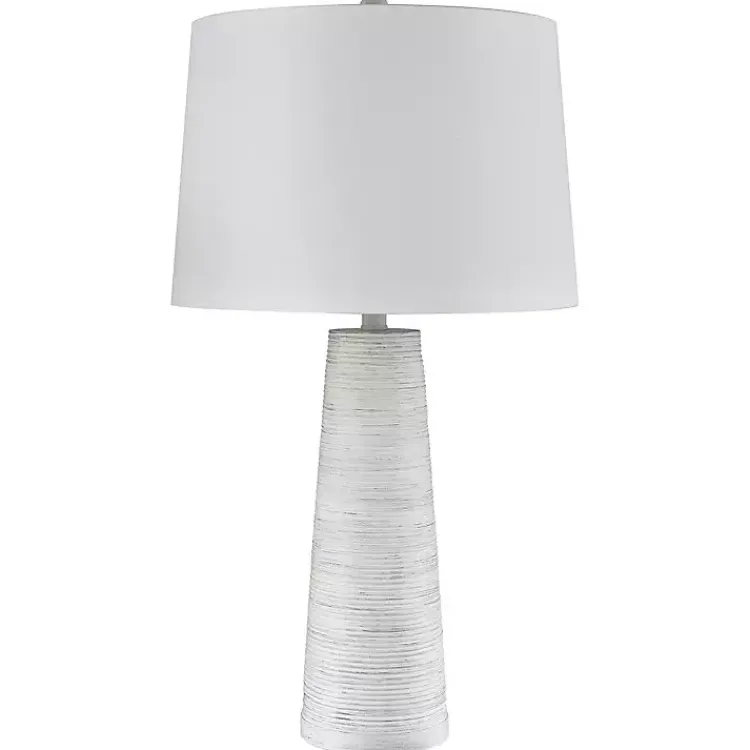 Table Lamps-Kirklands Home Textured Taper Table Lamp White