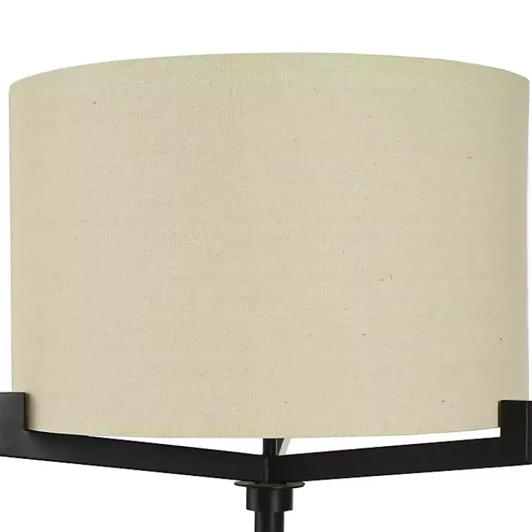 Floor Lamps-Kirklands Home Black Metal Tri-Arm Floor Lamp Tan