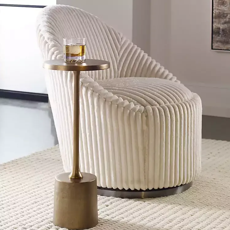 Accent & End Tables-Kirklands Home Metal Cylinder Base Cocktail Table Gold